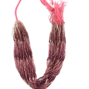 Natural Pink Tourmaline Faceted Rondelle, Pink Tourmaline Shaded Rondelle beads  Loose Gemstone Beads (2.25-2.50) mm