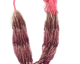 Natural Pink Tourmaline Rondelle Beads: AAA Faceted Gemstone (2.25-2.50mm)