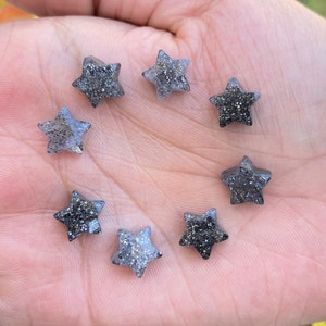 2,3,4,5 Pcs Natural Black Sunstone  Hand Carved Star Shape Briolettes, Star Shape Gemstone For Jewellery, Star Shape Briolettes 10 mm
