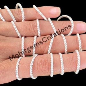 Silver Plated Twist Rope Ring: Handmade Brass Band
