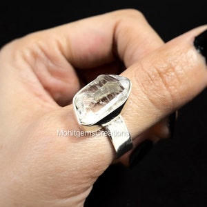 Natural Herkimer Diamond Ring,925 Sterling Silver Ring, Herkimer Diamond Stone Rough ,Herkimer Gemstone Ring Gemstone Ring Gift item