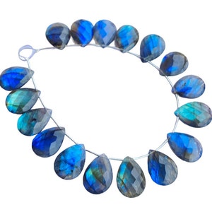 2,5,10,20 Pieces Labradorite Faceted Pear Briolette, Rare AAA+ Blue Fire Labradorite Briolettes Calibrated Multi Fire 13*17 mm Approx