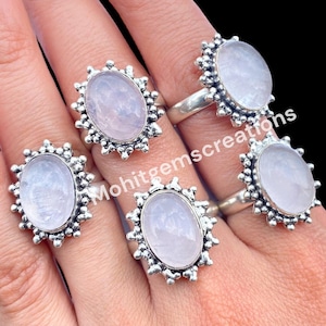 Rose Quartz Ring,Handmade Ring, Adjustable Ring ,Gemstone For Women Ring ,Rose Quartz Ring Handmade Jewelry lot, Wholesale lot Gift for her