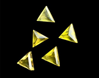 2,3,4,5 Pcs Natural Lemon Quartz Cut Trillion Shape Briolettes Triangle Shape Gemstone For Jewelry, Trillion Shape Briolettes 10 mm