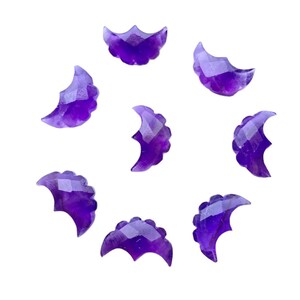 Faceted Amethyst Eagle Gemstone: Hand Carved Loose Stone (10x16mm)