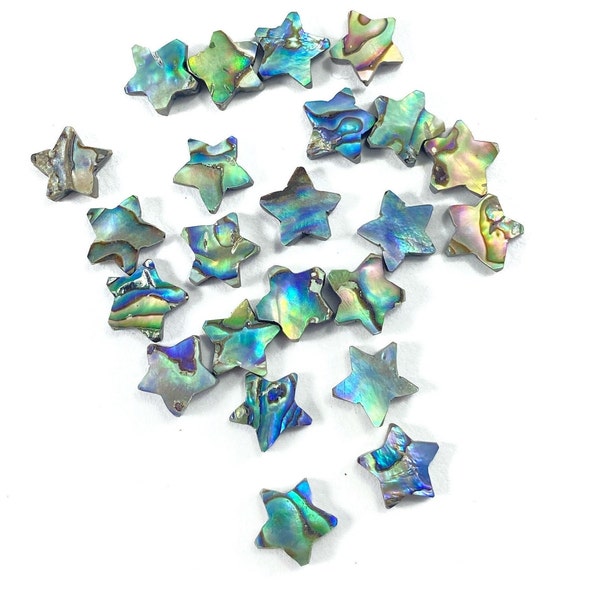 2,3,4,5 Pcs Abalone Shell  Hand Carved Star Shape Briolettes, Carved Star Shape Gemstone For Jewellery, Star Shape Briolettes 10mm