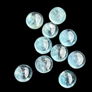 Aqua Kyanite Gemstone Cabochon: 6mm Round Flatback