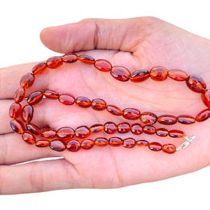 Oval Citrine Beaded Necklace: Natural Gemstone, 16 inch