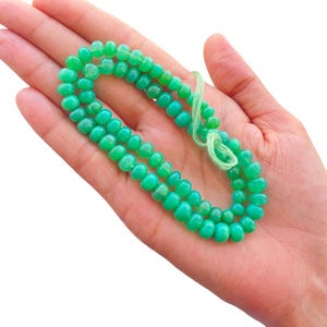 Chrysoprase  Smooth Rondelle Beads, 6-8 mm ,Chrysoprase Beads, - Gem Quality , 8 Inch/ 16 Inch Full Strand, Price Per Strand
