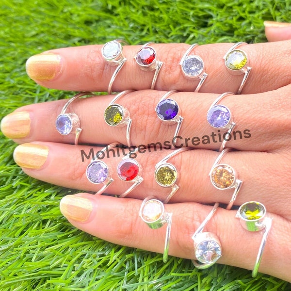 Natural Gemstone Rings, Mix Wholesale Gemstone Rings,Bulk Ring, Gift For Women , Multi rings Silver Plated Ring, Wholesale Jewelry Bulk Sale