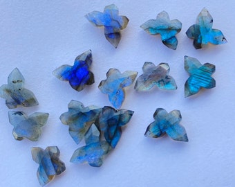 Hand Carved Labradorite Butterfly: Gemstone Jewelry Making (12X7 mm)