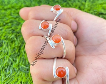 Natural Carnelian Ring,Handmade Ring,Carnelian Gemstone Ring For Women Wholesale,925 Silver Plated Ring Carnelian Gemstone Handmade Jewelry