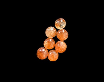 Sunstone Cabochon: Round Semi Precious Gemstone (4-8 mm)