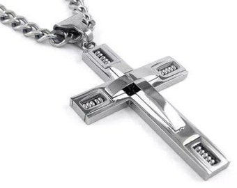 Men's Cross Necklaces in Stainless Steel Jewelry | Gifts For Men | Mens Necklace Silver | Christian Necklace Sterling Silver | Gift for Him