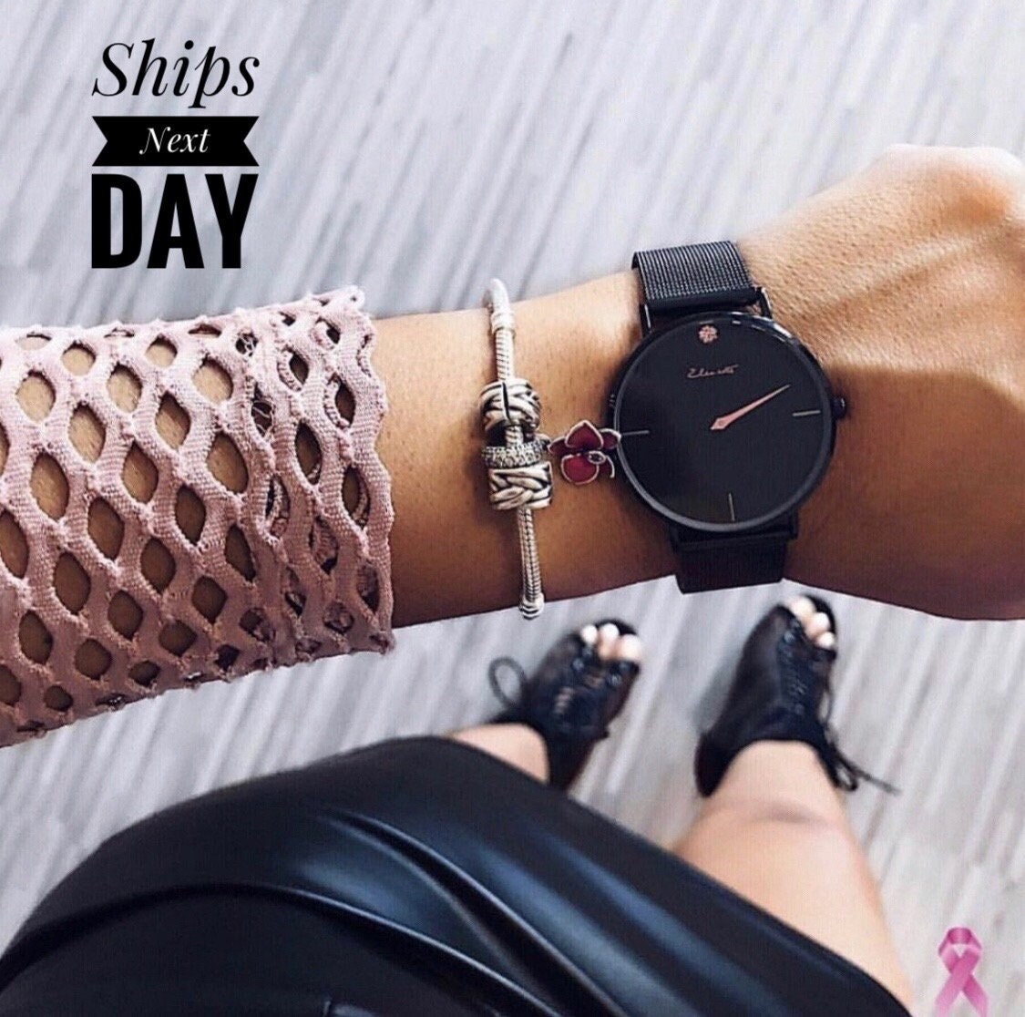 Girl hand deals watch simple