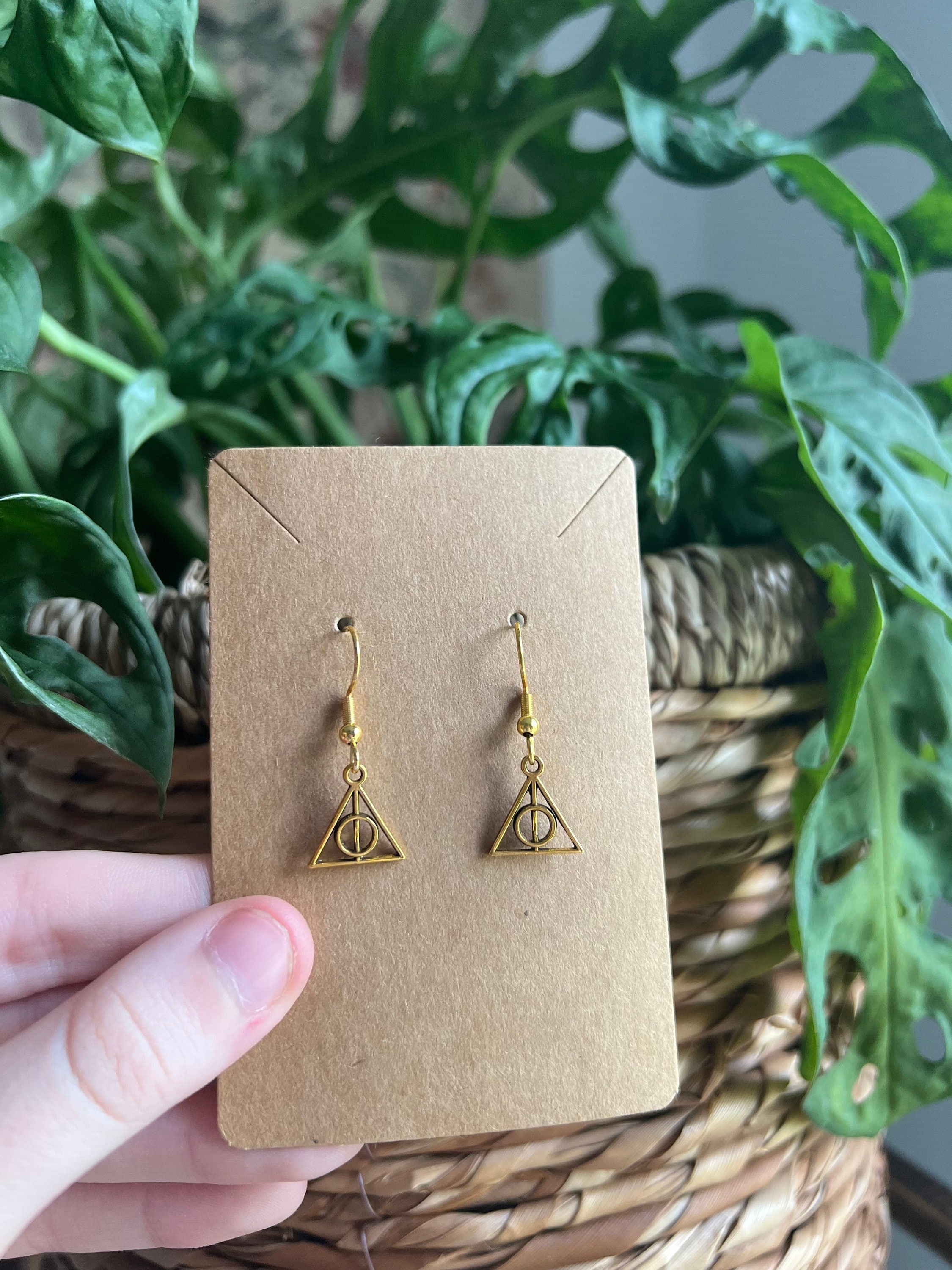 Buy Deathly Hallows Earrings Harry Potter Gold Stainless Steel Online in India Etsy