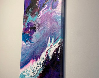Lila und Türkis Haze - Original Fluid Abstrakte Kunst mit Resin Top Coat