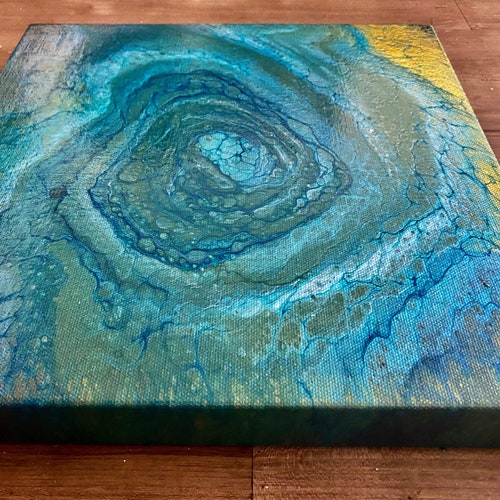 The Eye hotsell Of The Hurricane 2— original acrylic 12x12 funnel pour