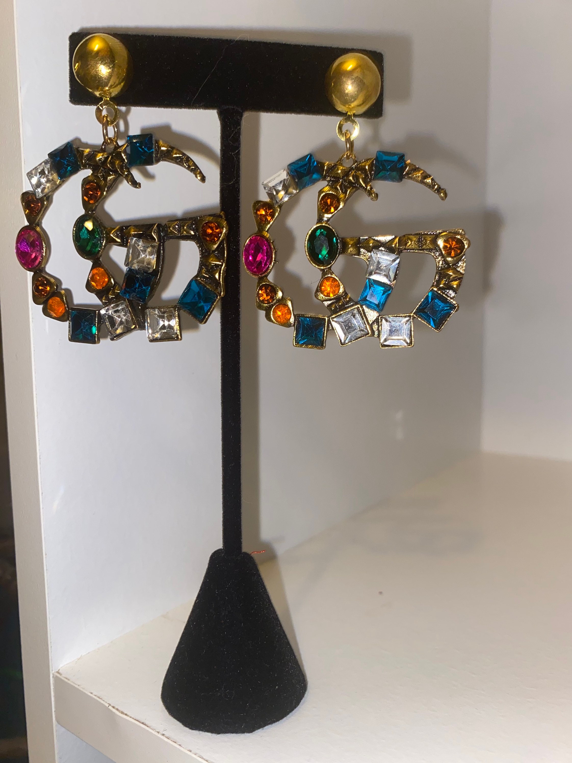 Colorful Double GG earrings Etsy