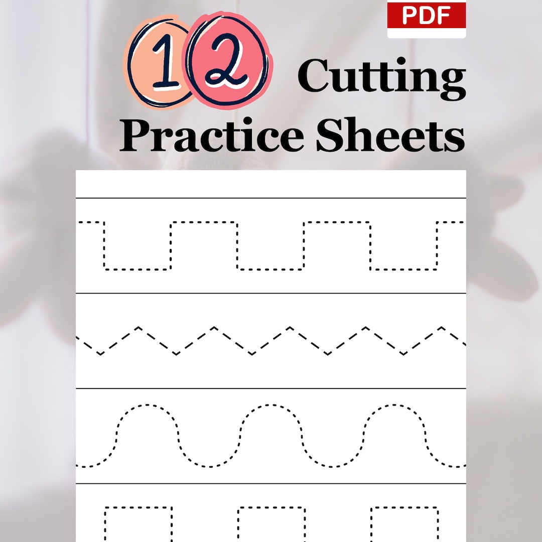 12 Montessori Printables Cutting Practice Sheets Preschool Printables ...