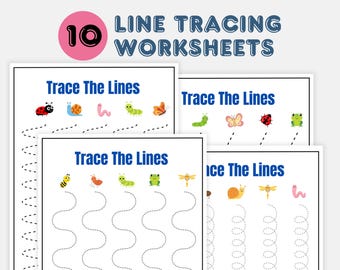 Line Tracing Worksheets: Handwriting Practice for Preschoolers (PDF)