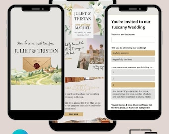 Country Wedding Website Template with integrated RSVP Form | Editable Canva Website