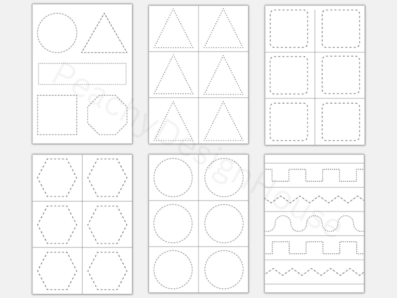 montessori printable cutting practice sheets for toddlers and prek students