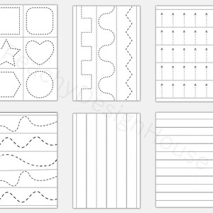 montessori printable cutting practice sheets for toddlers and prek students
