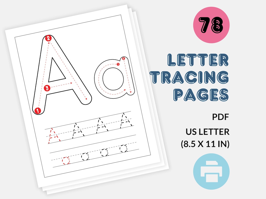 78 Letters Alphabet Tracing Worksheets: 78 Letter Handwriting Practice Pages (PDF ...