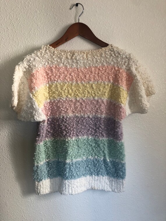 80’s Penrose Nobbly Short Sleeved Sweater with Pa… - image 5