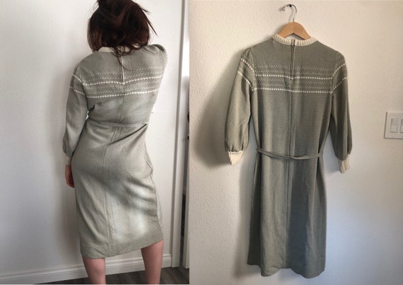 Vintage 80’s Midi Sweater Dress|Size Large|Castle… - image 4