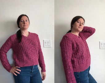 80’s Pink Pull Over Sweater|Nobbly Sweater|Vintage 80’s Sweater|XSmall\Small Sweater