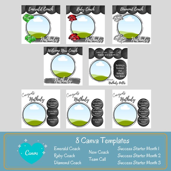 Canva Beachbody Coach Recognition Template Black Rank Graphic Etsy