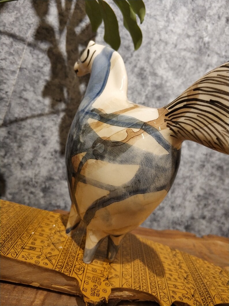 Abstract Collection piece Hand-carved Ceramic Pregnant Smiling Horse Figure