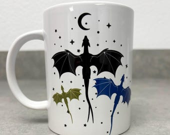 Three Dragons Mug: Fantasy Book Lover Gift