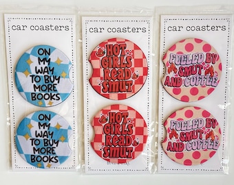 Bookish Car Coasters: Smut Reader Accessories