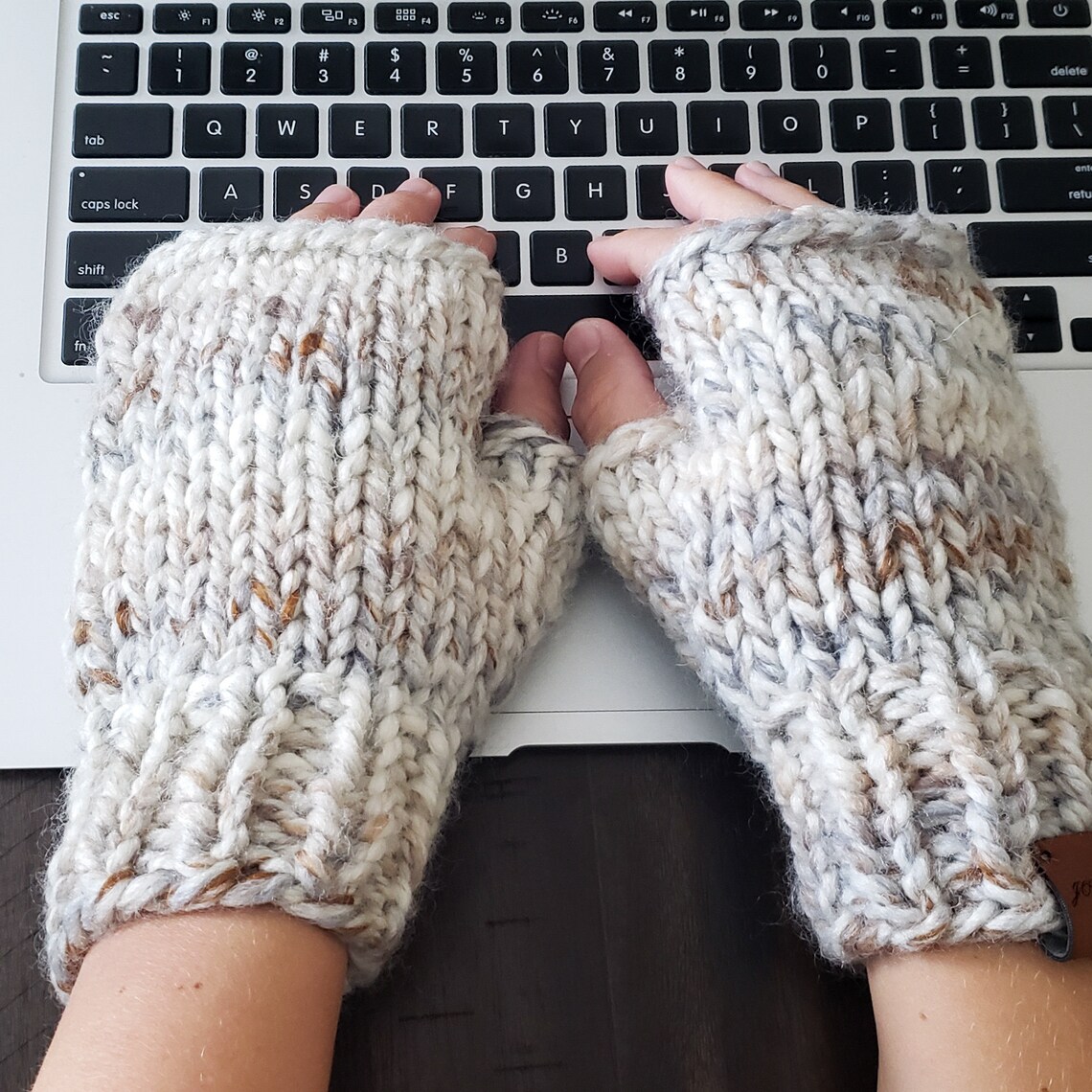 Mitaines sans doigts tricot à la main confortable mélange Etsy France