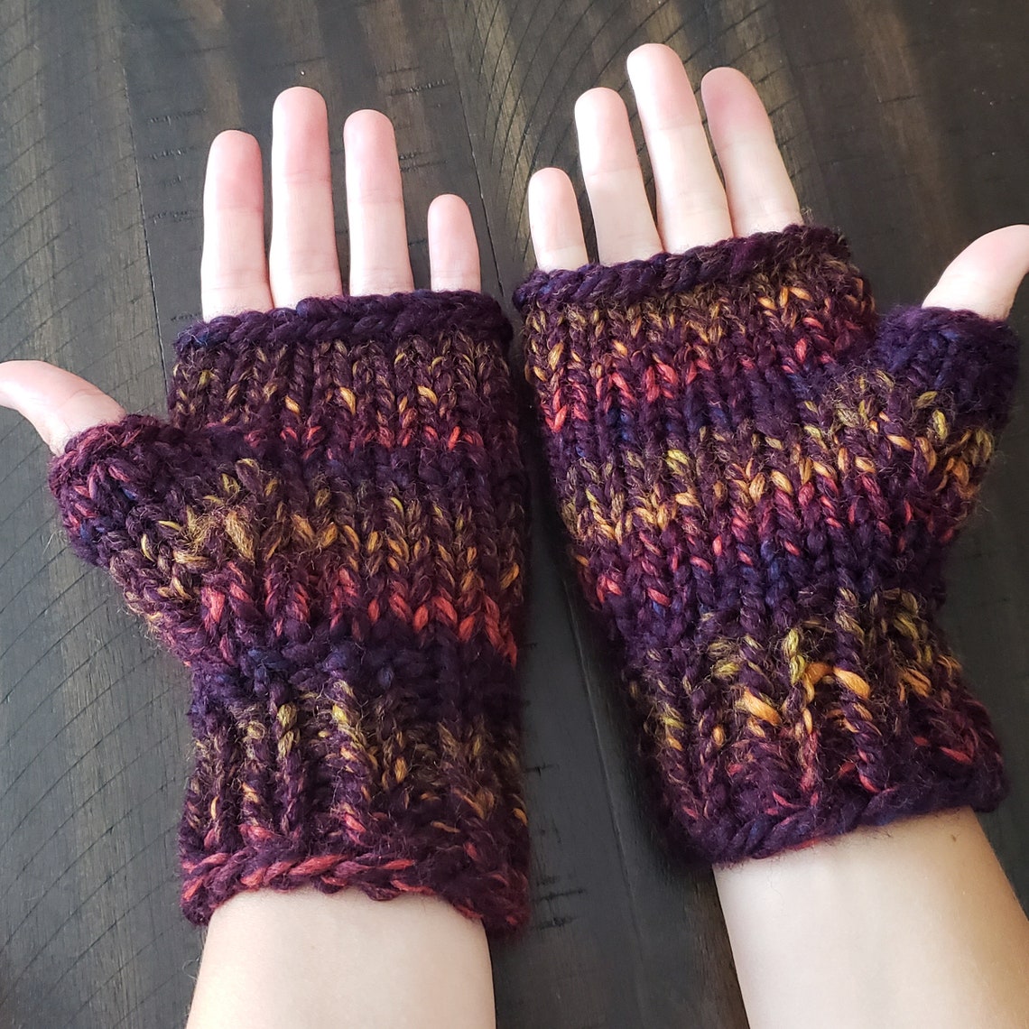 Mitaines sans doigts tricot à la main confortable mélange Etsy France