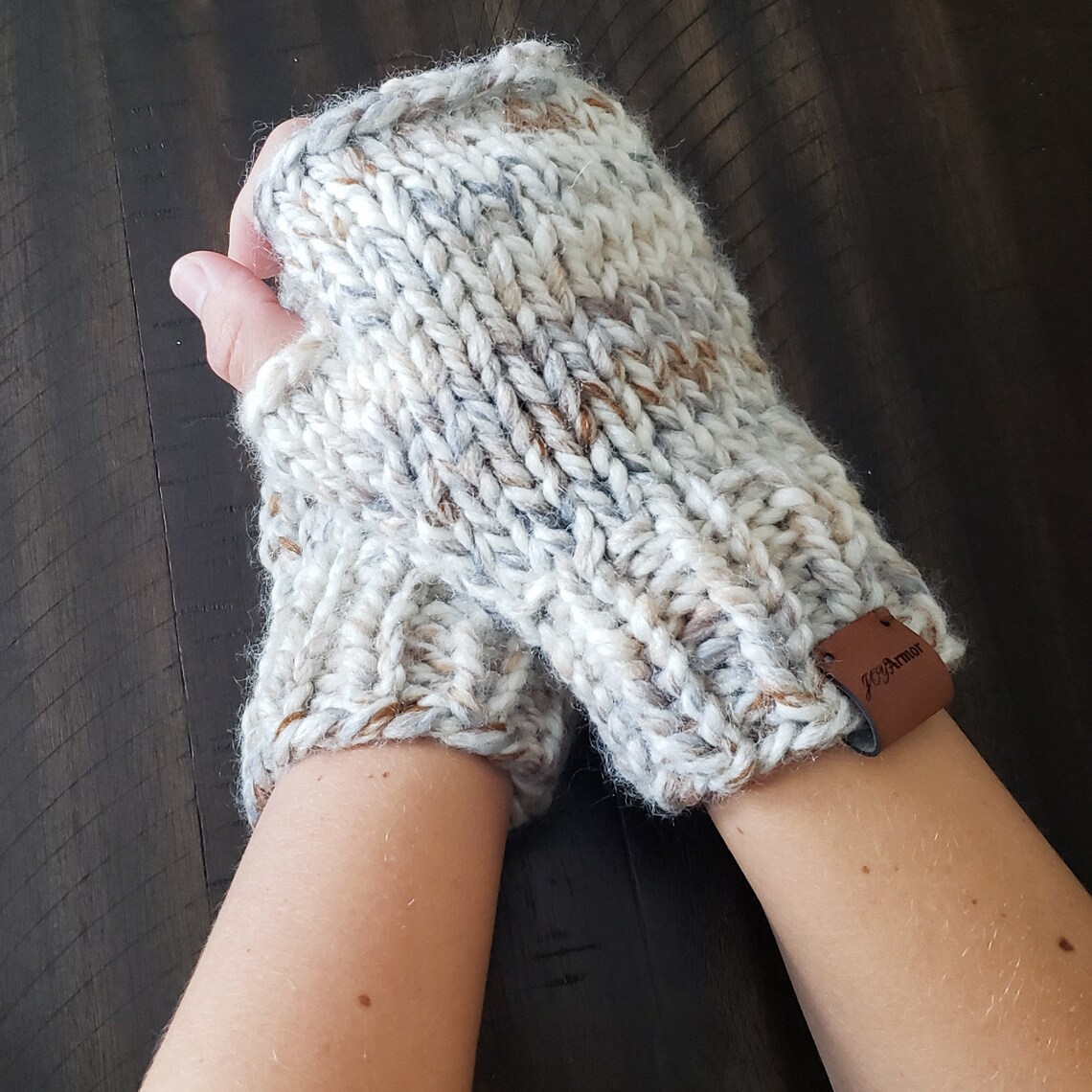 Mitaines sans doigts tricot à la main confortable mélange Etsy France