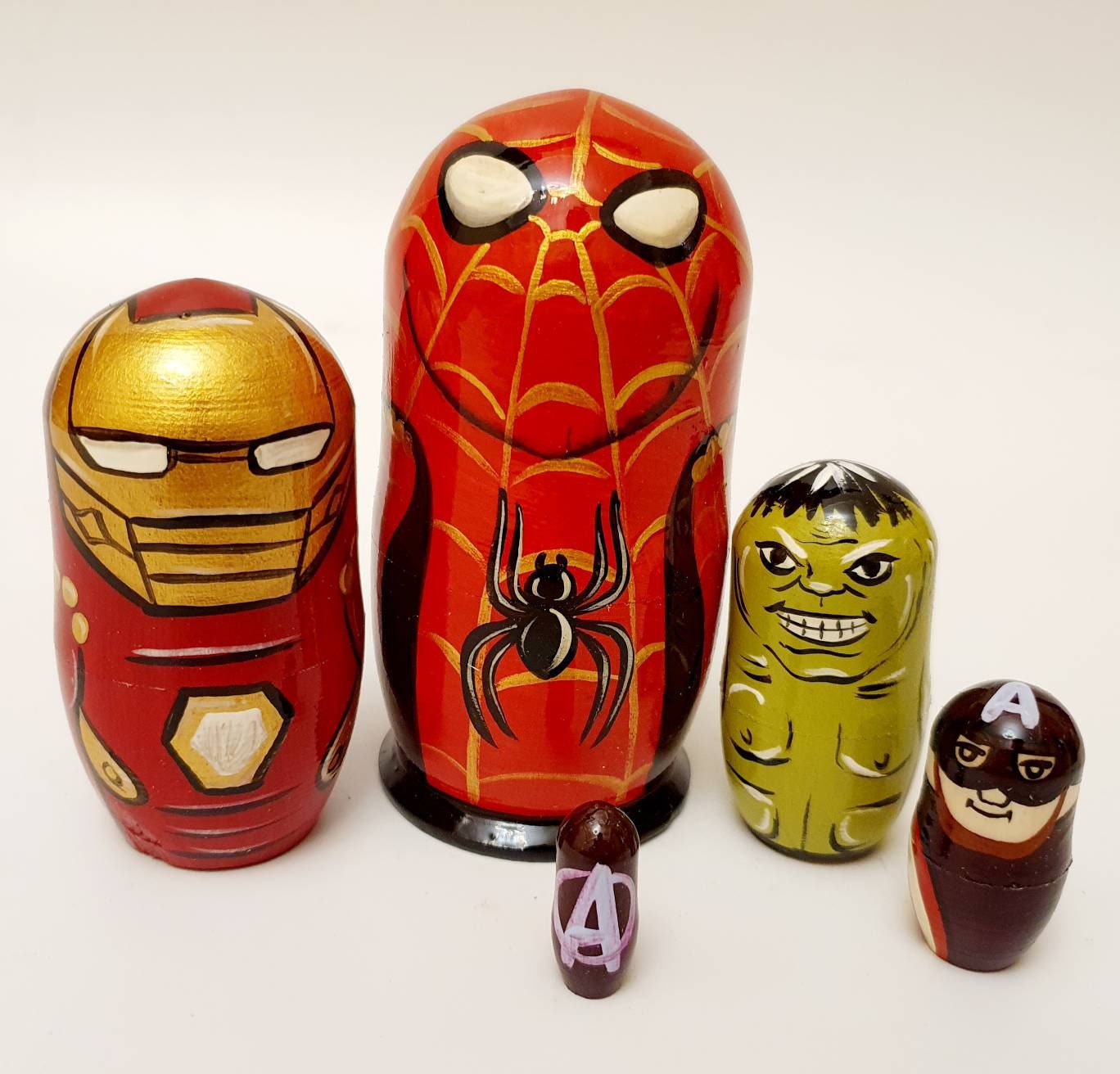 Spiderman marvel nesting dolls matryoshka hand made 5psc 13cm Toys & Games Dolls & Action