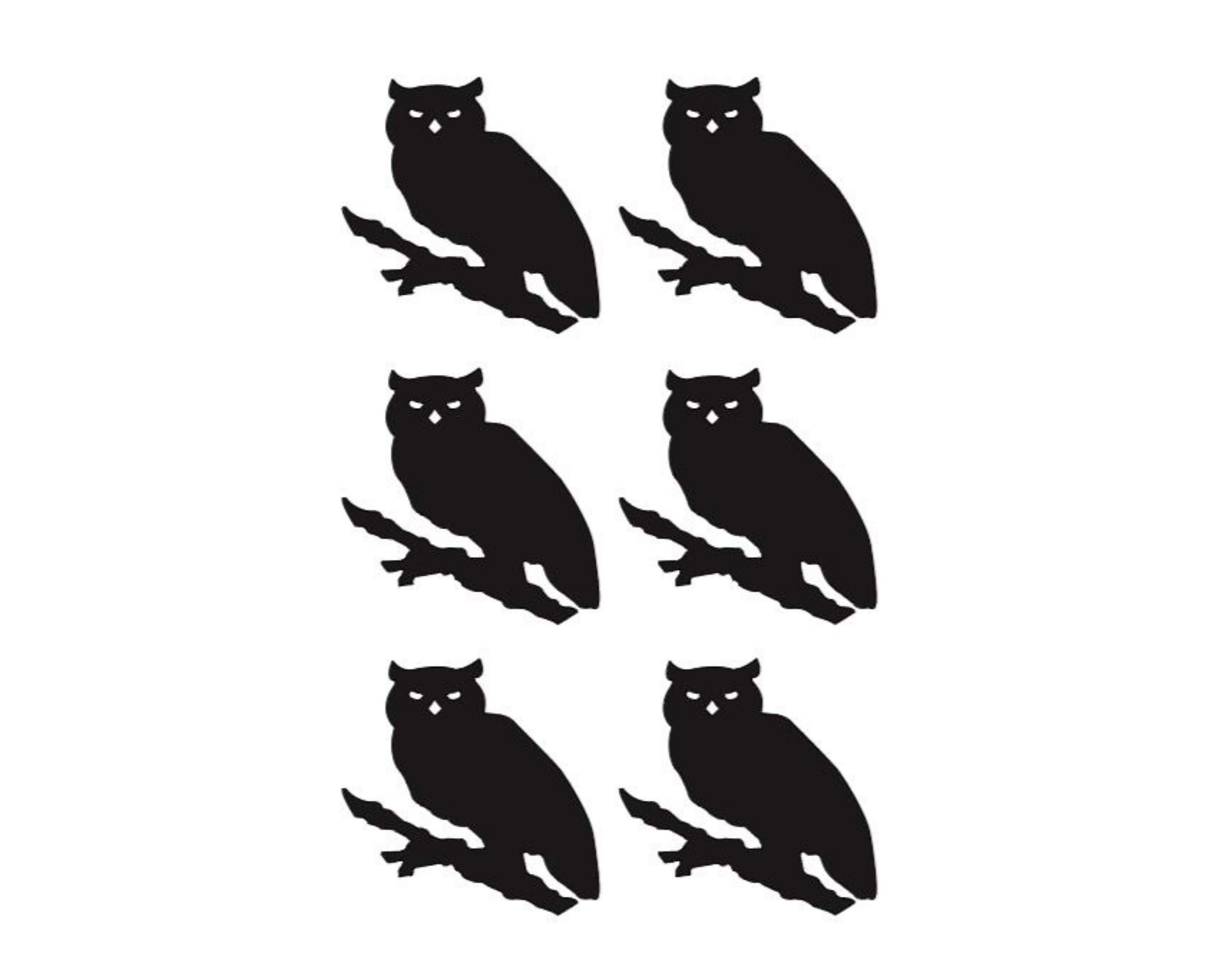 Halloween Owl Vinyl Decal Set: Party Decor, Window Clings (Set of 6)