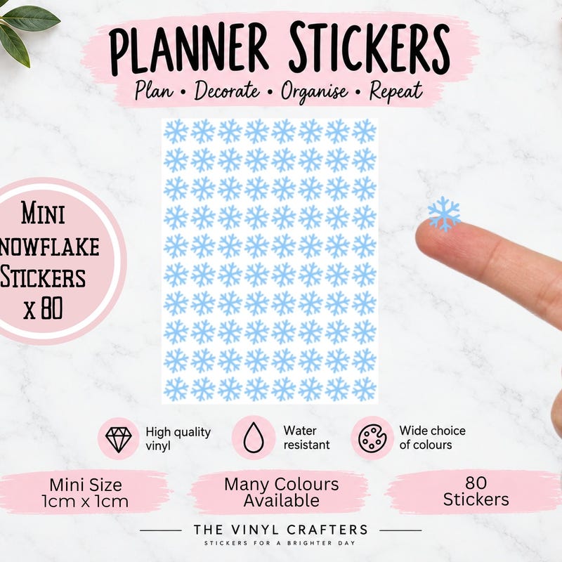 Snowflake Craft Stickers - Etsy UK