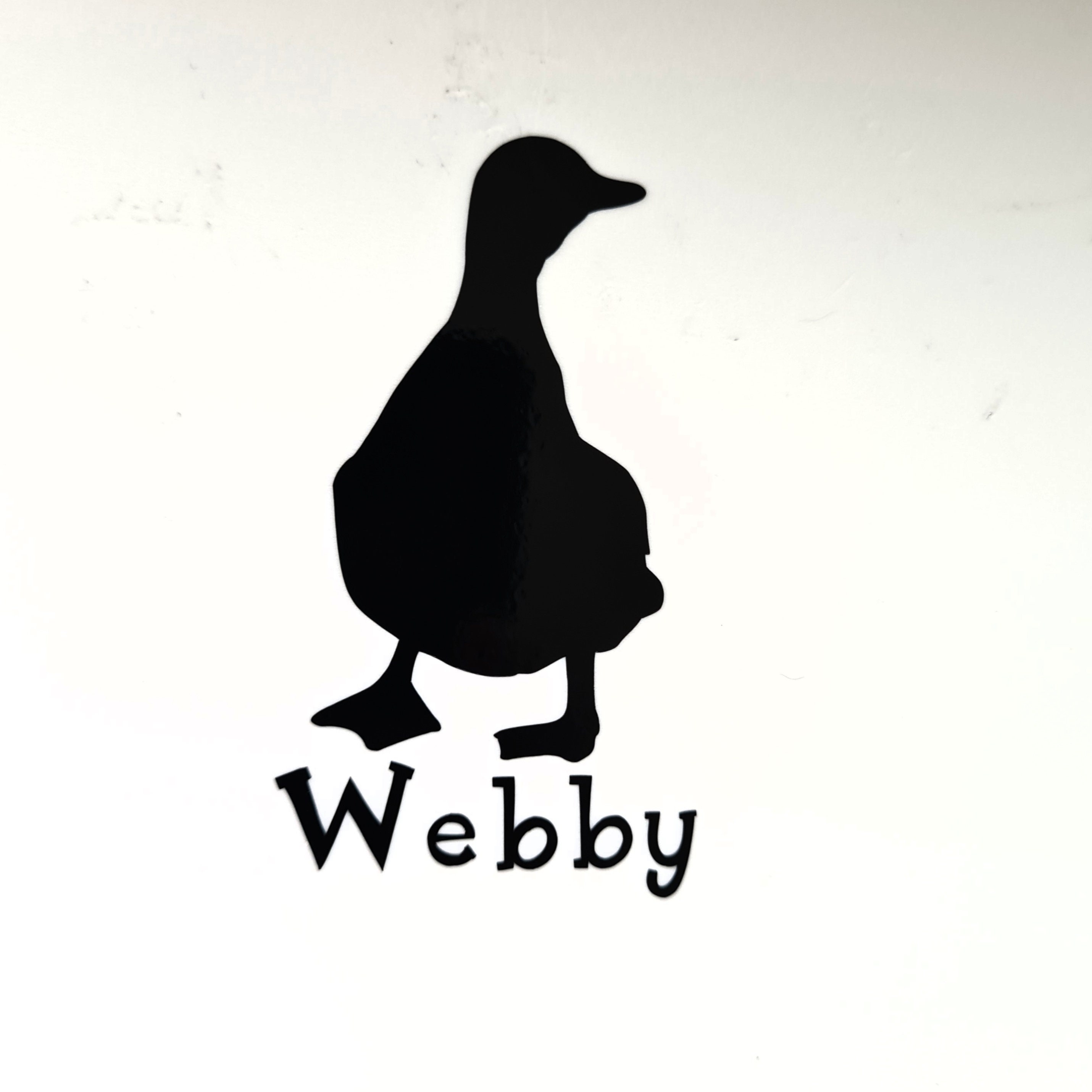 Personalised duck decal sticker. High quality vinyl. Available Etsy
