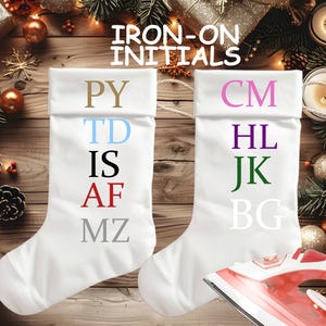 Custom Iron On Initials | Personalized Christmas Stocking HTV Decal