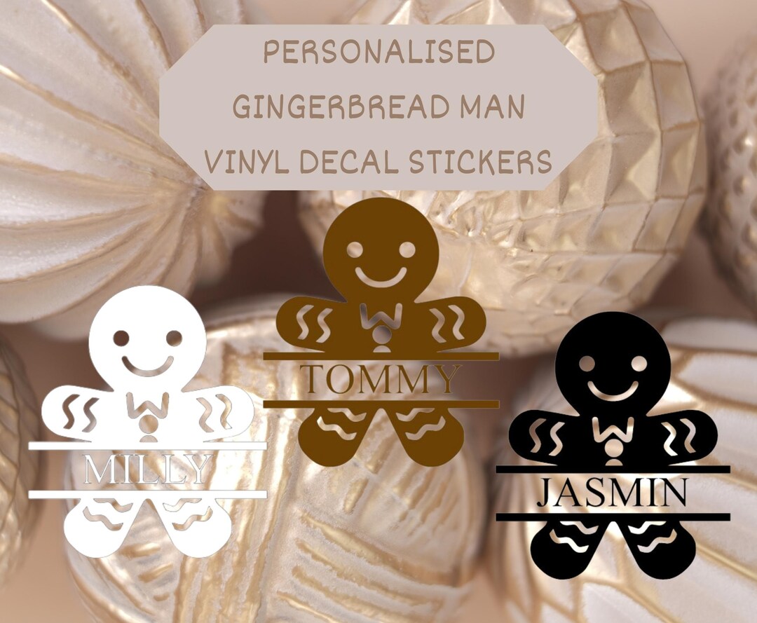 Mfault Merry Christmas Gingerbread Window Stickers 4 Sheets Christmas Gingerbread Man Candy Donut Wall Stickers Holiday Decoration Winter Gift Nursery Home