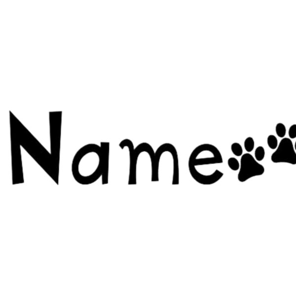 Customised Decal Sticker for Dog Bowl/Treat Tin Etc. High quality vinyl available in 4 colours and 3 sizes.