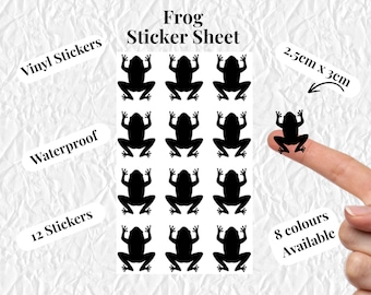 Frog Sticker Sheet Vinyl Stickers Journal Planner Stickers 12 Pack