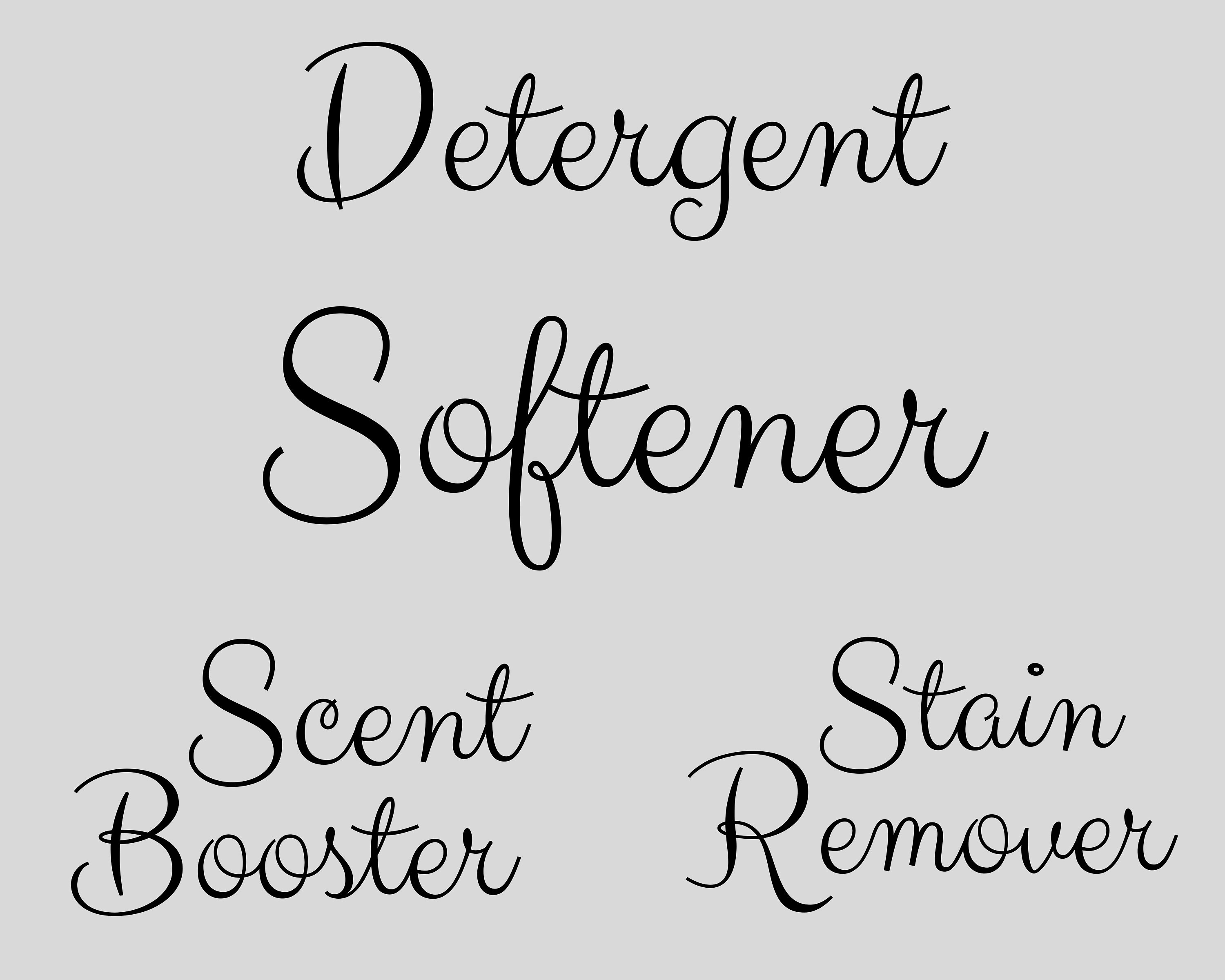 Laundry bottle/jar/container decals. Set of 4. High quality Etsy