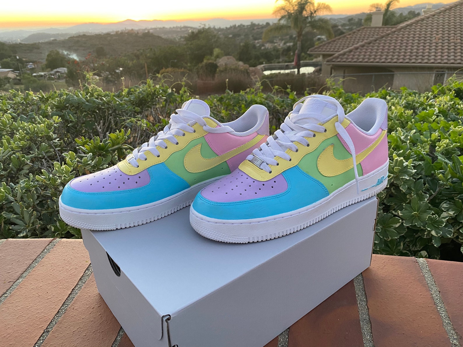 Air Force 1 Custom Pastel Rainbow Nike - Etsy