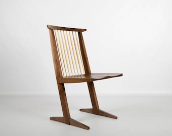 Conoid Dining Chair Design Inspired by George Nakashima in Black